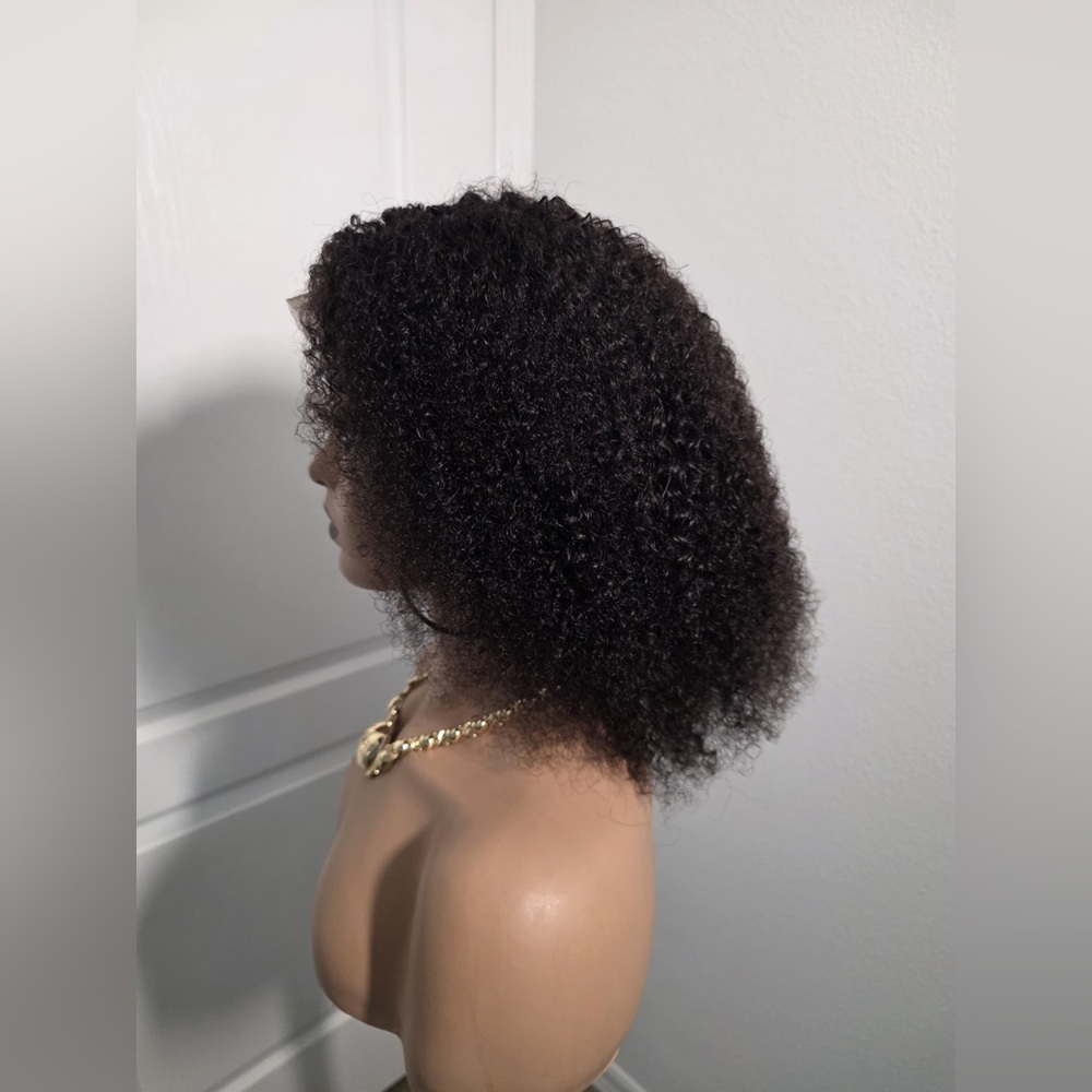 12” Kinky Curly 13x4 Lacefront Human Hair Wig - Picture 6 of 13
